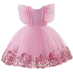 Robe de princesse en tulle style occidental pour enfants, robe de fête scintillante pour bébé fille, robe de demoiselle d'honneur tendance - Product Image 3