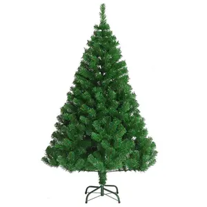 Оптовая продажа, уличное комнатное праздничное украшение, плотная искусственная зеленая Рождественская елка из ПВХ, 6 футов