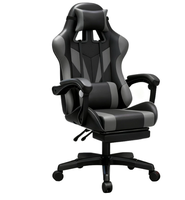 Housse de siège de cockpit de jeu inclinable et réglable en hauteur avec vérin à gaz à 3 positions, en cuir synthétique, design moderne