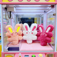 Peluche Lapin Riche aux Trois Couleurs de 8 Pouces, Jouet Doux en Coton PP, Animaux en Peluche pour Machines à Pinces