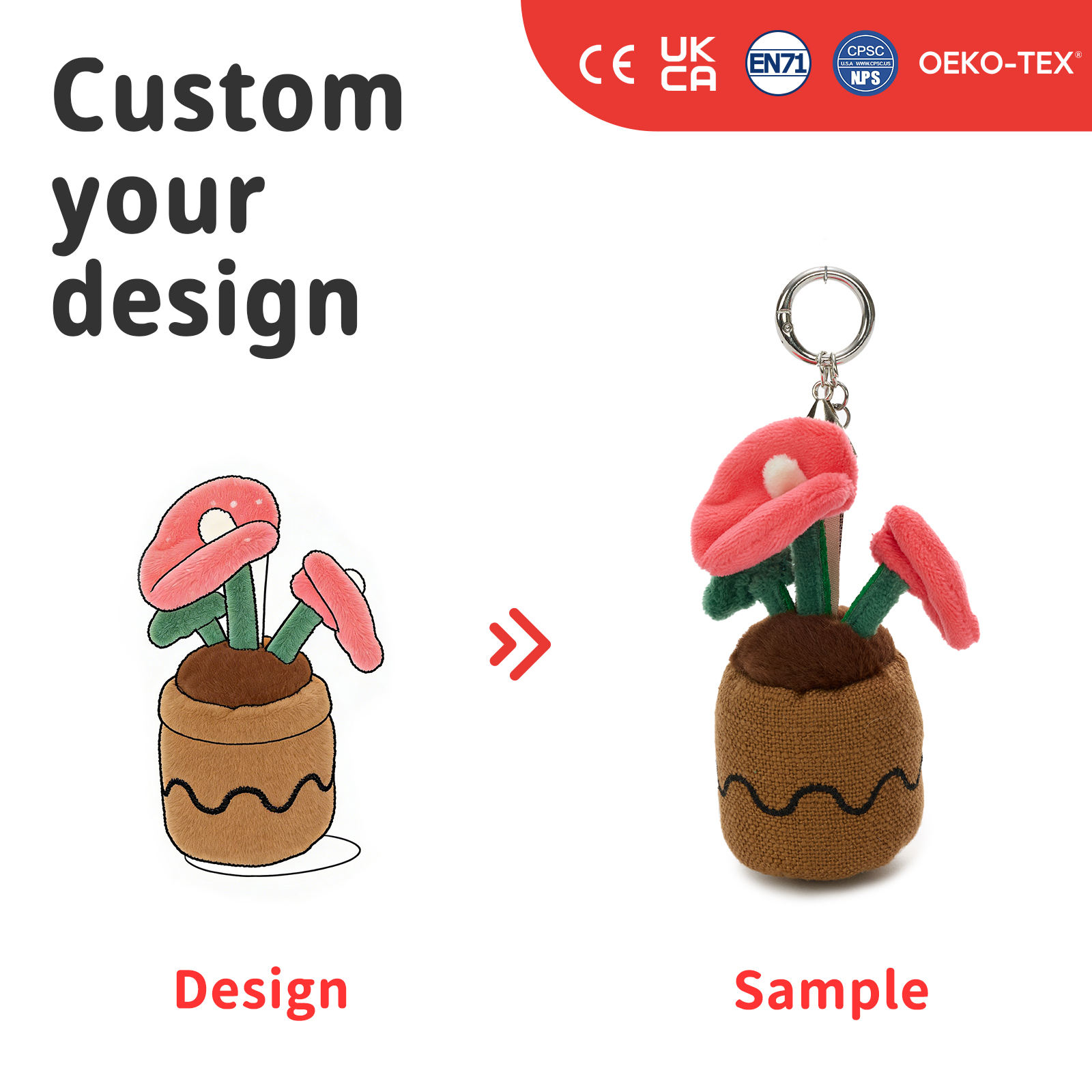 Plante en peluche personnalisée