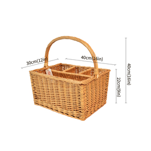 Cesta de mimbre para botellas de vino, cesta de regalo para portabotellas de vino de mimbre - Product Image 5