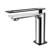 Robinets de mélangeurs de lavabo haut de gamme à poignée unique lourds en nickel or brossé de luxe