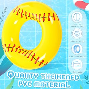 6 Pack Softball Stitched <b>Inflatable</b> Swim Rings <b>for</b> <b>Pool</b> Beach - Product Image 3