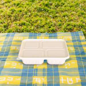 Dùng Một Lần Bao Bì Thực Phẩm <span class=keywords><strong>Container</strong></span> Hộp Đồ Ăn Nhẹ Tinh Bột Ngô 4 Ngăn Takeaway Bento Hộp Ăn Trưa Với Nắp - Product Image 3