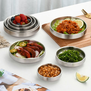 Plato Coreano para Kimchi, Cuenco para Cocinar, Platos Planos y Gruesos de Acero Inoxidable 304, Platos para Sazonar, <span class=keywords><strong>Vajilla</strong></span> de Doble Capa para Cocina - Product Image 4