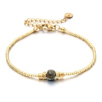 Zooying bohème carré pierre naturelle Lapis Lazuli améthyste Bracelet or perle de riz pour les femmes tissé à la main perles de riz Bracelet
