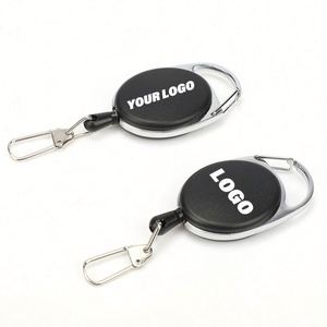Fancy Carabiner Retractable Badge Reel Clip Oval Medical Funny Heavy Duty Character Badge Keychain Holder with <b>Snap</b> <b>Hook</b> - Product Image 1