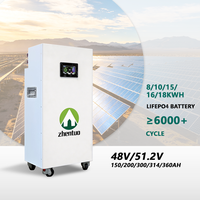 Batterie domestique évolutrice LiFePO4 51.2V 150/200/300/314/360Ah 8/10/15/16/18Kwh avec gestion intelligente de l'énergie et alimentation de secours
