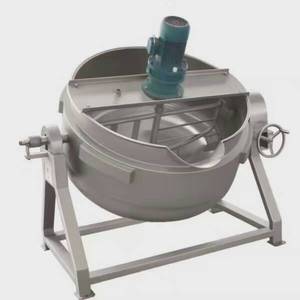 Nồi nấu công nghiệp bằng thép không gỉ 50L-600L, kiểu áo khoác, có bộ khuấy vệ sinh, dùng để nấu cháo, súp, đun súp, trộn và nấu ăn - Product Image 6