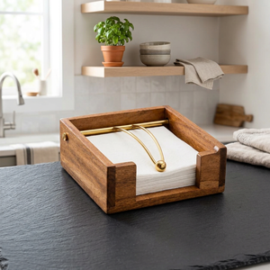 Boîte à mouchoirs en bois naturel, porte-mouchoirs en bois massif fait à la main, distributeur de serviettes de table, décoration pour la maison, le bureau, l'hôtel - Product Image 4