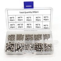 Jeu de vis sans tête DIN916 Kits de vis sans fin assortis 300 pièces/boîte en acier inoxydable M3 M4 M5 M6 M8