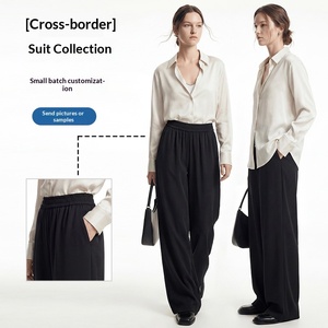 <span class=keywords><strong>Pantaloni</strong></span> a gamba larga da donna di alta gamma, <span class=keywords><strong>eleganti</strong></span>, a vita alta, in poliestere, lunghi fino al pavimento, per primavera autunno 2026, nuovi, versatili, per il commuting - Product Image 1