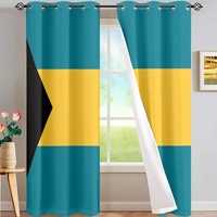 Rideau occultant à thème drapeau des Bahamas, en polyester recyclable résistant à la chaleur, protection solaire, imprimé numériquement