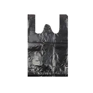 厂家批发黑色垃圾袋加厚大平一次性背心袋黑色垃圾袋