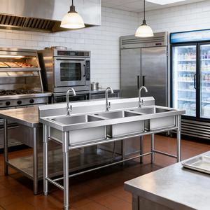 Évier de cuisine en acier inoxydable 304 pour le lavage des légumes, la vaisselle et la désinfection pour la maison et la piscine - Product Image 4