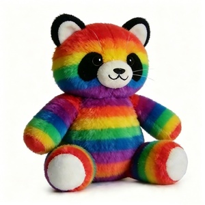 Peluche panda arc-en-ciel personnalisée, peluche panda rayée colorée, jouet en peluche panda rayé arc-en-ciel - Product Image 1