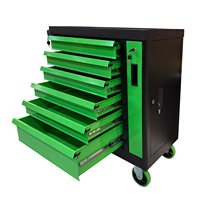 Chariot de rangement métallique robuste avec plateau en bois, roues pivotantes, capacité de charge 300 kg, 6 tiroirs, certifié GS, personnalisation OEM, outil