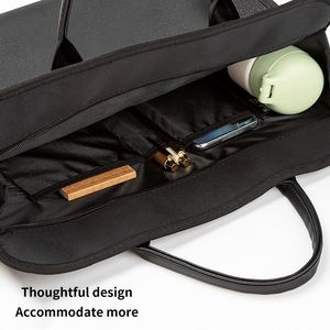 Multi-functional <b>Leather</b> Laptop <b>Briefcase</b> for Men 15 Inch Waterproof Document Organize Office Conference Bags Custom Printing - Product Image 5