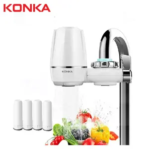 KONKA Tap Water Purifier Clean Kitchen Faucet Washable Ceramic Percolator 4 Replacement Filter Cartridges Bacteria Removal