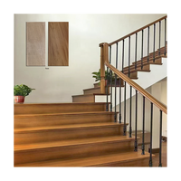 Composants d'escalier en arc en bois massif de teck personnalisés OEM ODM pour villa et hôtel - Écologique