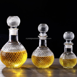 Botellas de Vidrio Transparente de 250 ml, 500 ml, 1000 ml, Botellas de Vidrio Vacías con Tapón de Vidrio para Licor, Whisky, Brandy, Vodka, Ron - Product Image 1