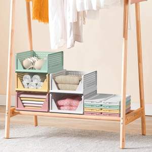 Home Storage Box <b>Pull</b>-<b>Out</b> Basket Shelf Rack Drawer-Type Wardrobe Clothes Storage Layered Partition Dinnerware Rack Storage - Product Image 2