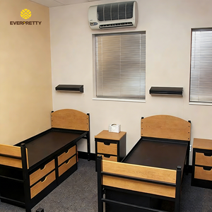 Muebles Modernos para Dormitorios Escolares, Cama Individual de Metal para Adultos con 2 Armarios y Mesa de Noche para Universidad - Product Image 1