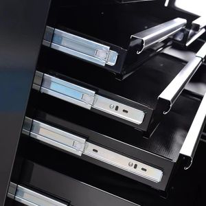 46In 9-çekmeceler haddeleme araç kutusu, mobil alet depolama dolabı/çalışma masası ahşap üst/güç şeridi, tekerlekler ile donatılmış, - Product Image 3