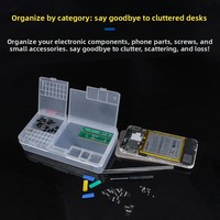 Dreifach faltbare rechteckige Aufbewahrungsbox aus Kunststoff für Handy-Motherboards, Bildschirm-Flexkabel, Schrauben, Kameramodule, Endstecker und Ohrhörer