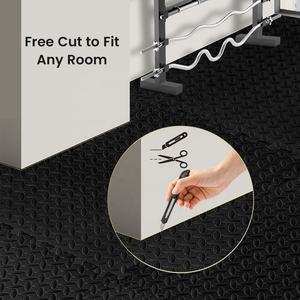 แผ่นรองพื้นยิมแบบพกพา LINYIQUEEN ทำจากโฟม EVA สีดำความหนาแน่นสูง กันลื่น พับได้ กันน้ำ ขนาด 60x60 ซม. ทำความสะอาดง่าย - Product Image 5