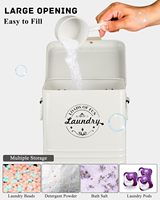 Porte-distributeur de récipient de poudre de détergent BX pour l'organisation de la buanderie, distributeur de savon à lessive en métal avec pelle et couvercle