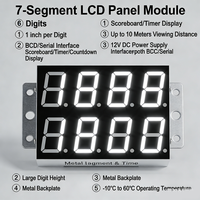 Module d'écran LCD TFT IPS à 7 segments personnalisé, alimentation 12V CC, distance de vision de 10 mètres, luminosité de 500 nits, résolution 128x64 à 6 chiffres
