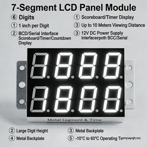 Module d'écran LCD TFT IPS à 7 segments personnalisé, alimentation 12V CC, distance de vision de 10 mètres, luminosité de 500 nits pour tableau de scores électronique - Product Image 3