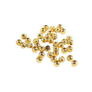 Lisheng Jewelry 18K Gold Plated Round Beads 6mm <b>Spacer</b> Beads For DIY Jewelry Making Bracelets Necklaces Accessories - Product Image 5