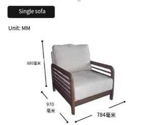 Furnitur kayu tiga kursi kustom set sofa elegan desainer hotel kelas atas mewah ruang tamu rumah modern