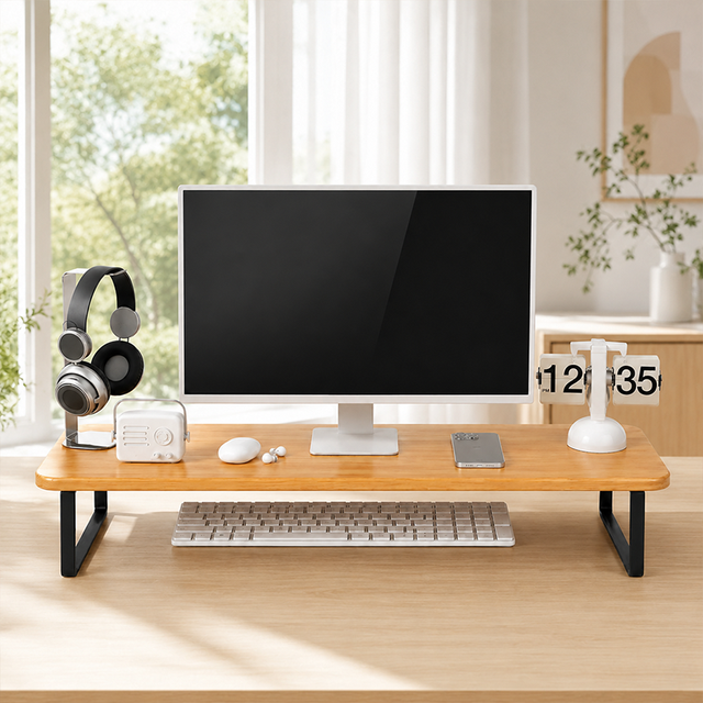 Office Desk Monitor Riser Organizer Stand for Computer Screen Laptop Accessories