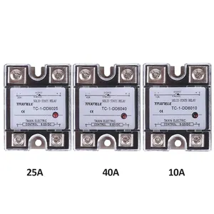 DC to DC SSR solid state relay SSR-10DA 25DA 40DA input 5-32VDC output 5-60VDC 40A Protective cover