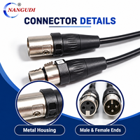 Câble XLR 3 broches OEM ODM avec cœur en cuivre, 150 mm, assemblage mâle-femelle, pour microphone et équipement audio professionnel