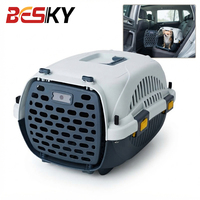 Cage de transport portable en plastique pour petits chiens et chats, approuvée par les compagnies aériennes, avec ventilation, boîte de transport pour animaux de compagnie