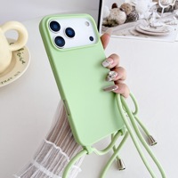Étui de téléphone antichoc 17Air avec cordon de cou, cordon de téléphone portable, étui de téléphone en silicone pour iPhone 11/12/13/14/15/16/17 Pro Max