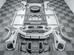 Para <span class=keywords><strong>Mercedes</strong></span> Benz <span class=keywords><strong>Gwagon</strong></span> W464 G63 Kit de carrocería de carbono seco actualización P900 P850 M estilo parachoques delantero parachoques trasero guardabarros Spoiler Hood - Product Image 2