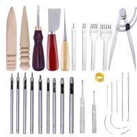 L31 Kit d'outils de perforation en cuir de haute qualité et durable 29pcs pour le travail du bricolage à la main en cuir