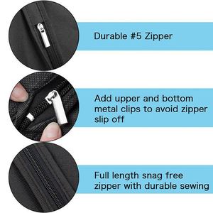 Housse de vêtement respirante noire pour robe et costume, idéale pour le voyage et le rangement, avec soufflet de maintien - Product Image 5
