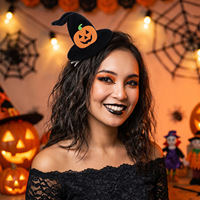 Pinces à cheveux chapeau de sorcière d'Halloween avec motif citrouille - Accessoires amusants et effrayants pour fêtes cosplay pour femmes et enfants