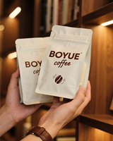 Sachet de café imprimé sur mesure en gros, pochette verticale pour emballage de grains avec valve de dégazage unidirectionnelle et fermeture éclair en feuille de Mylar