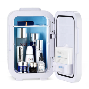 8L Mirrored Door and LED Light Mini <strong>Tabletop</strong> Other Refrigerators Cosmetic Makeup <strong>Fridge</strong> - Product Image 3