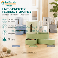 Distributeur automatique 2-en-1 de nourriture et d'eau pour chats et chiens, 5L, conception robuste, alimentation par gravité, pour usage intérieur, sans électricité