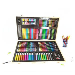 Nouvel ensemble de peinture pour enfants, écologique, avec crayons double-couche, crayons aquarelle, boîte cadeau de luxe en bois. - Product Image 3