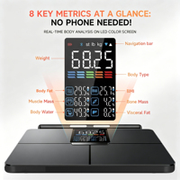 ITO Glas-Design Yolanda Premium Große Farbdisplay-Gewichtsmesswaage BMI Smart Körperfettwaage mit SDK-Unterstützung